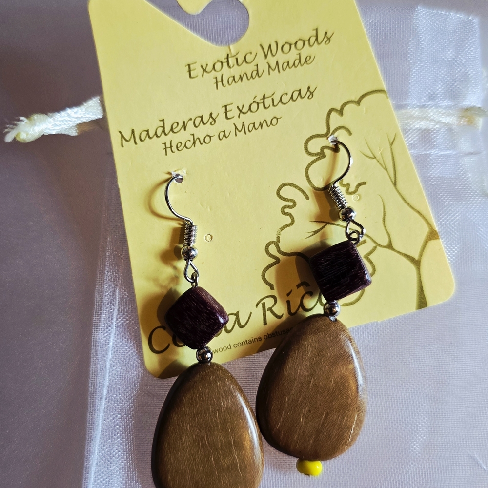 Handmade Wood Earrings from Costa Rica